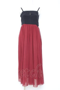 画像1: axes femme / バックリボンチュールワンピース M ワイン Y-26-01-31-110-AX-TO-SZ-ZY