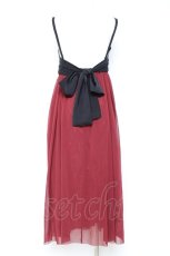 画像2: axes femme / バックリボンチュールワンピース M ワイン Y-26-01-31-110-AX-TO-SZ-ZS (2)