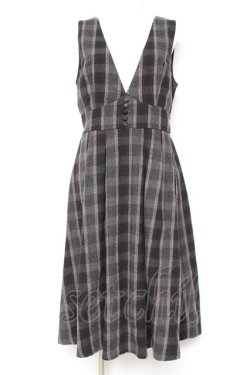 画像1: axes femme / シャギーチェックジャンスカ M 黒 Y-26-01-31-112-AX-OP-SZ-ZY