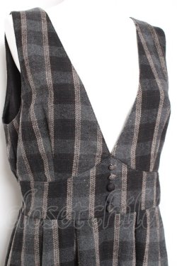 画像3: axes femme / シャギーチェックジャンスカ M 黒 Y-26-01-31-112-AX-OP-SZ-ZY