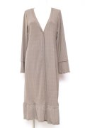 axes femme / 後ろプリーツロングカーディガン M 茶 Y-26-01-31-113-AX-TO-SZ-ZY