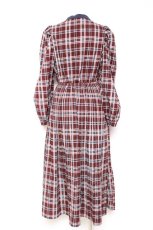 画像2: axes femme POETIQUE / 配色チェックワンピース M ワイン Y-26-01-31-117-AX-OP-SZ-ZI (2)