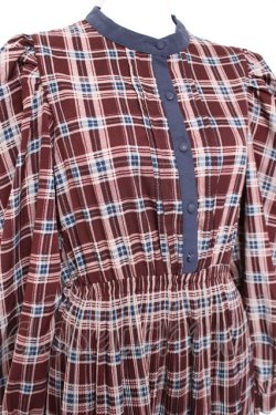 画像3: axes femme POETIQUE / 配色チェックワンピース M ワイン Y-26-01-31-117-AX-OP-SZ-ZY