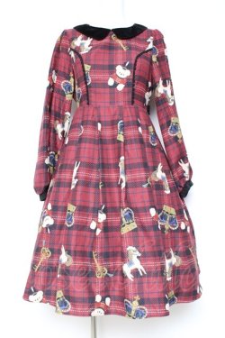 画像1: axes femme kawaii / ロンドントイズワンピース M ワイン Y-26-01-31-118-AX-OP-SZ-ZY