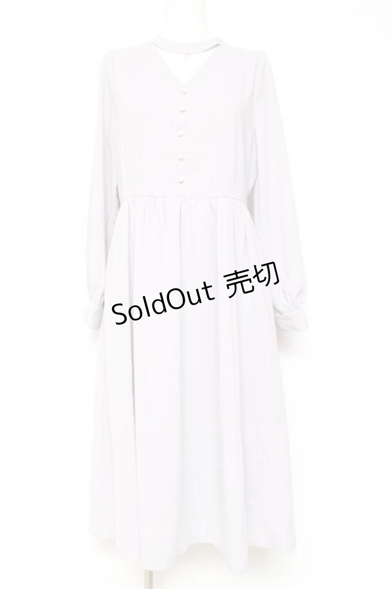画像1: axes femme POETIQUE / チョーカーデザインロングワンピース M ラベンダー Y-26-01-31-120-AX-OP-SZ-ZI (1)