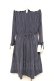 画像2: axes femme POETIQUE / 袖リボンフリルストライプワンピース M 紺 Y-26-01-31-121-AX-OP-SZ-ZY (2)