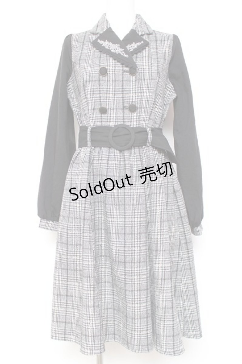 画像1: axes femme POETIQUE / 襟刺繍ドッキングワンピース M 黒 Y-26-01-31-122-AX-OP-SZ-ZH (1)