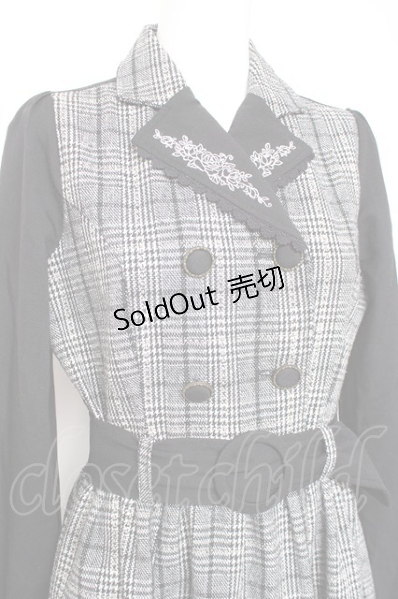 画像3: axes femme POETIQUE / 襟刺繍ドッキングワンピース M 黒 Y-26-01-31-122-AX-OP-SZ-ZH (3)