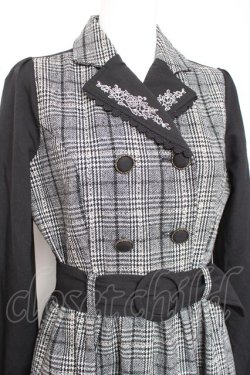 画像3: axes femme POETIQUE / 襟刺繍ドッキングワンピース M 黒 Y-26-01-31-122-AX-OP-SZ-ZY