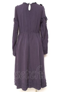 画像2: axes femme POETIQUE / フロント刺繍長袖ワンピ M 紫 Y-26-01-31-123-AX-OP-SZ-ZY