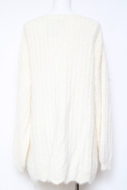 画像2: axes femme POETIQUE / フェザーロングニットカーディガン M 生成り Y-26-01-31-124-AX-TO-SZ-ZT233