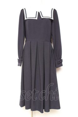 画像1: Innocent World White / スクエアーカラーワンピース  ネイビー Y-26-01-31-125-IW-OP-SZ-ZY