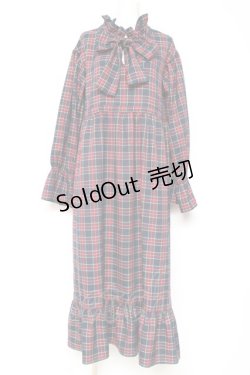 画像1: merry jenny / チェックワンピース  紺 Y-26-01-31-126-LO-OP-SZ-ZT631