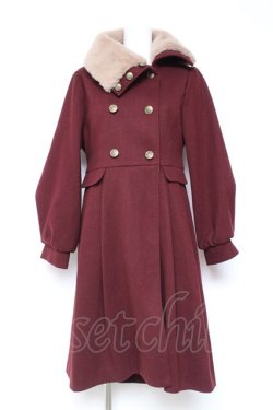 画像1: axes femme POETIQUE / アシメナポレオンロングコート M ワイン Y-26-01-31-130-AX-CO-SZ-ZT0203F