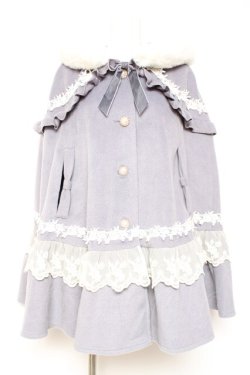 画像1: axes femme kawaii / ローズフリルケープコート M サックス Y-26-01-31-131-AX-CO-SZ-ZT0203F