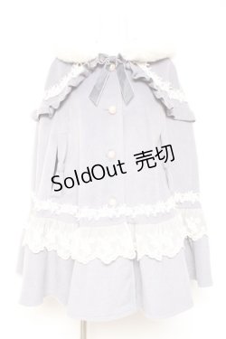 画像1: axes femme kawaii / ローズフリルケープコート M サックス Y-26-01-31-131-AX-CO-SZ-ZTC071