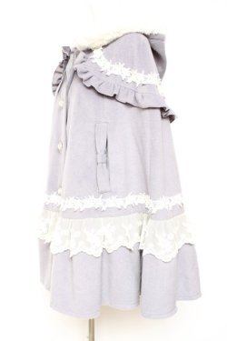 画像2: axes femme kawaii / ローズフリルケープコート M サックス Y-26-01-31-131-AX-CO-SZ-ZT0203F