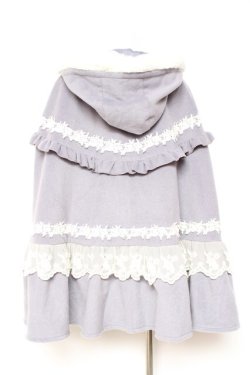 画像3: axes femme kawaii / ローズフリルケープコート M サックス Y-26-01-31-131-AX-CO-SZ-ZT0203F