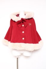 画像1: axes femme kawaii / リボン柄刺繍ケープ M 赤 Y-26-01-31-134-AX-JA-SZ-ZTC071 (1)