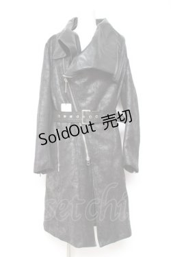 画像1: BUFFALO BOBS / MICHELANGIOLO ドレープネック コート 1-2 ブラック Y-26-01-31-136-PU-CO-SZ-ZY