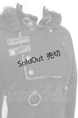 画像4: SEX POT ReVeNGe / ファーフードベルトデザインコート M 黒 Y-26-01-31-137-SP-CO-SZ-ZY