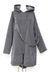 画像1: Deorart / ベルトカスタムデザイン中綿ロングモッズコート M 黒 Y-26-01-31-138-PU-CO-SZ-ZTC070 (1)
