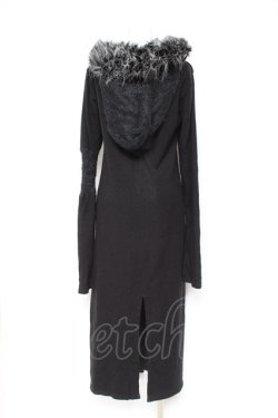 画像3: Sixh / ファーフード切替ロングパーカー  黒 Y-26-01-31-139-HN-TO-SZ-ZT0203F