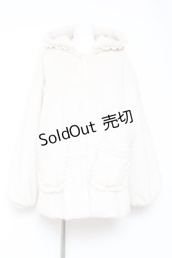 画像1: merry jenny / フリルフードフェイクファージャケット F アイボリー Y-26-01-31-141-LO-CO-SZ-ZTC071