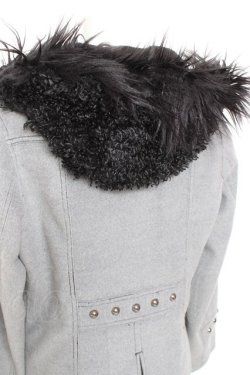 画像4: ALGONQUINS / ファーフードW釦コート  グレー Y-26-01-31-144-AL-CO-SZ-ZY