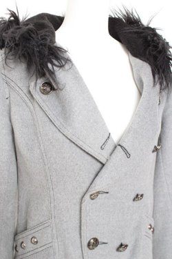 画像5: ALGONQUINS / ファーフードW釦コート  グレー Y-26-01-31-144-AL-CO-SZ-ZY