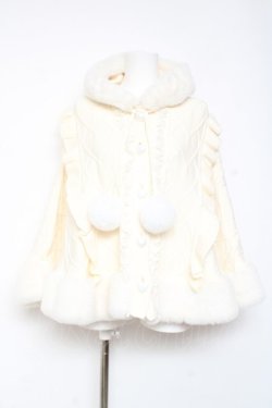 画像1: Ank Rouge / うさちゃんニットポンチョ M オフホワイト Y-26-01-31-145-CA-CO-SZ-ZY