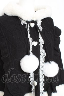 画像5: Ank Rouge / うさちゃんニットポンチョ M 黒 Y-26-01-31-146-CA-CO-SZ-ZY