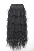 Ozz oneste / チュールウエーブフリルスカート  黒 Y-26-01-31-147-OO-SK-SZ-ZY