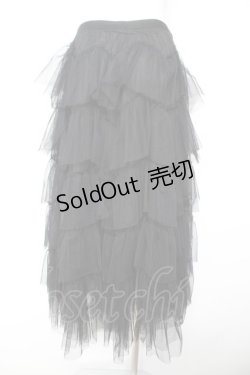 画像2: Ozz oneste / チュールウエーブフリルスカート  黒 Y-26-01-31-147-OO-SK-SZ-ZS