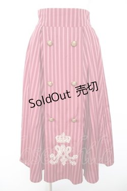 画像1: m petit by misako / NINA'Sストライプスカート  ワイン Y-26-01-31-150-LO-SK-SZ-ZY