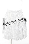 Ank Rouge / サイドスピンドルチェックプリーツスカート M グレー Y-26-01-31-151-CA-SK-SZ-ZY