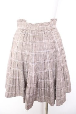 画像2: Ank Rouge / チェック柄プリーツスカート M ブラウン Y-26-01-31-152-CA-SK-SZ-ZY