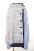 axes femme / チェック×プリーツスカート M ブルー Y-26-01-31-153-AX-SK-SZ-ZY