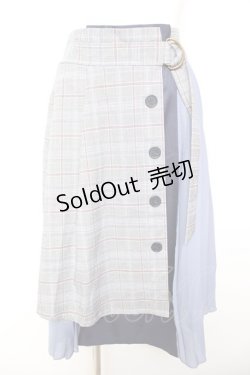 画像1: axes femme / チェック×プリーツスカート M ブルー Y-26-01-31-153-AX-SK-SZ-ZY