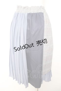 画像2: axes femme / チェック×プリーツスカート M ブルー Y-26-01-31-153-AX-SK-SZ-ZY