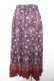 画像2: axes femme / ミュルーズ染織美術館コラボ/フェザー×フラワー柄スカート M ワイン Y-26-01-31-155-AX-SK-SZ-ZY (2)