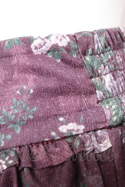 画像3: axes femme / ミュルーズ染織美術館コラボ/フェザー×フラワー柄スカート M ワイン Y-26-01-31-155-AX-SK-SZ-ZY