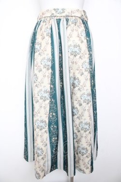 画像2: axes femme / オーナメント×花柄切替スカート M グリーン Y-26-01-31-156-AX-SK-SZ-ZY