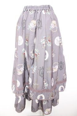 画像2: axes femme / アンティークフルーツ柄スカート  グレージュ Y-26-01-31-160-AX-SK-SZ-ZY