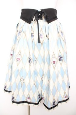 画像1: axes femme kawaii / ダイヤ柄襟付きスカート M サックス Y-26-01-31-173-AX-SK-SZ-ZY