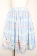 axes femme kawaii / ランドリー柄スカート M サックス Y-26-01-31-177-AX-SK-SZ-ZY