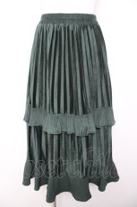画像1: axes femme / フリルベロアスカート M グリーン Y-26-01-31-180-AX-SK-SZ-ZT147 (1)