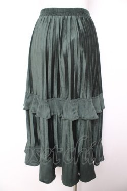 画像2: axes femme / フリルベロアスカート M グリーン Y-26-01-31-180-AX-SK-SZ-ZY