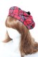 画像2: axes femme kawaii / タータンチェックベレー帽  赤 Y-26-01-31-033-AX-AC-SZ-ZY (2)