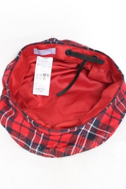 画像5: axes femme kawaii / タータンチェックベレー帽  赤 Y-26-01-31-033-AX-AC-SZ-ZY